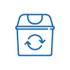 afbeelding van vuilnisbak met recyclingsymbool