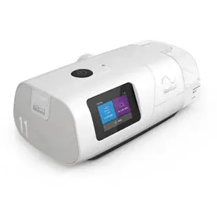 Een afbeelding van het AirCurve 11 ASV PaceWave adaptief servo-beademingsapparaat, gezien vanaf rechtsboven.